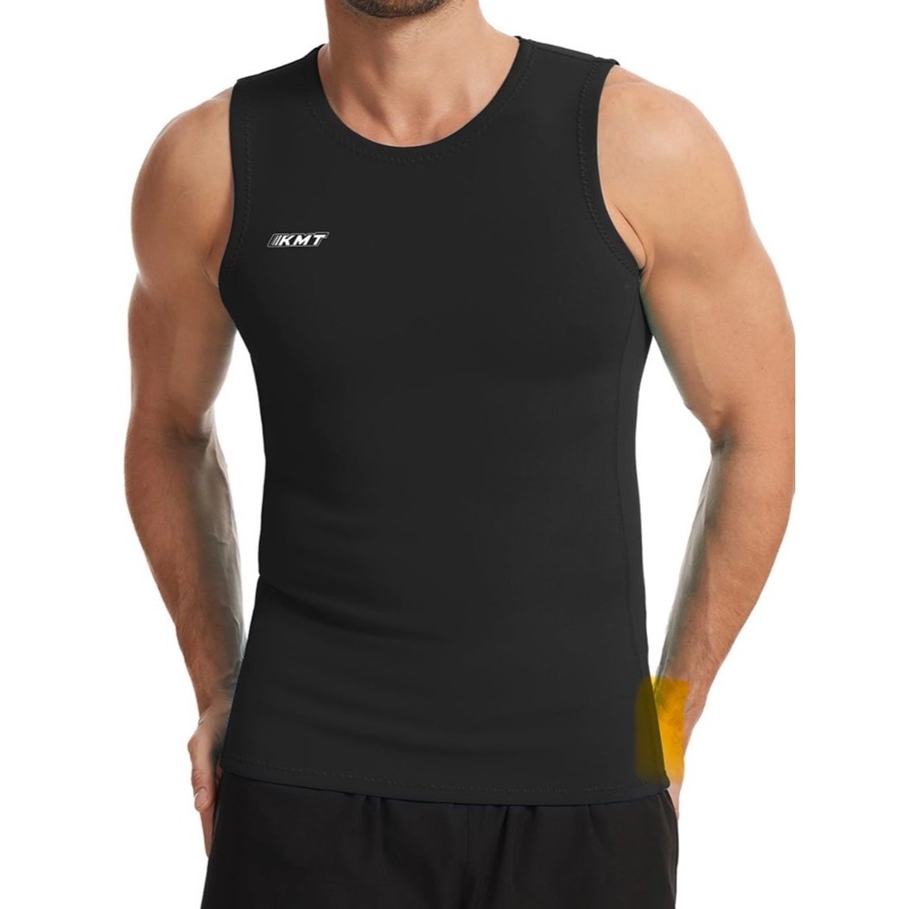KMT Wetsuit Vest Mens L Black Excellent 2mm Neoprene Sleeveless Surfing Top